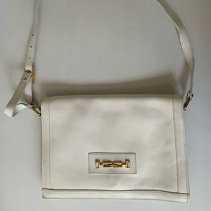 White leather shoulder bag